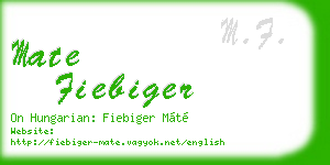 mate fiebiger business card