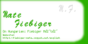 mate fiebiger business card